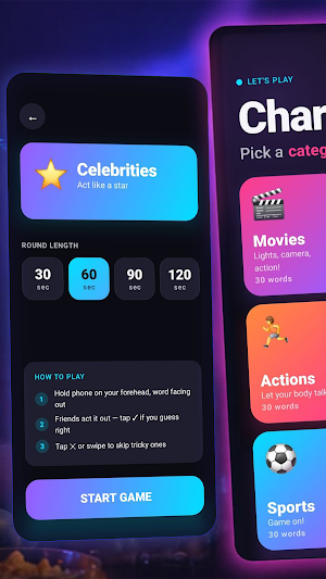 Simple Charades Game Screenshot 1