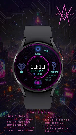 Cyberpunk Inspired Watch Face Screenshot 2