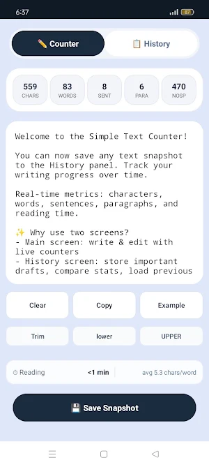FMS Text Counter Screenshot 1