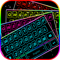 LED Neon Lighting Keyboard Background