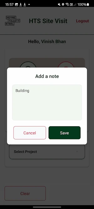 HTS Site Visit Screenshot 2