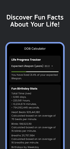 DOB Calc - Birthday Countdown Screenshot 2