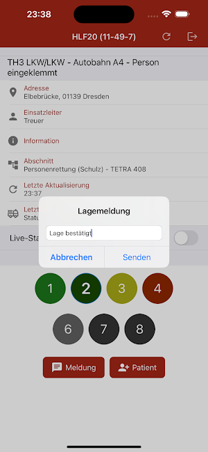 rescueTABLET Einsatzmittel Screenshot 1