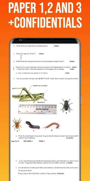 Form 3 Biology Exams + Answers Screenshot 2