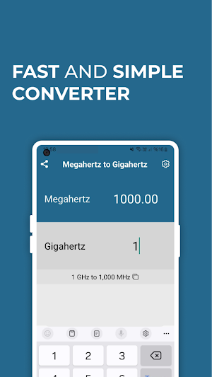 Megahertz to Gigahertz Convert Screenshot 0