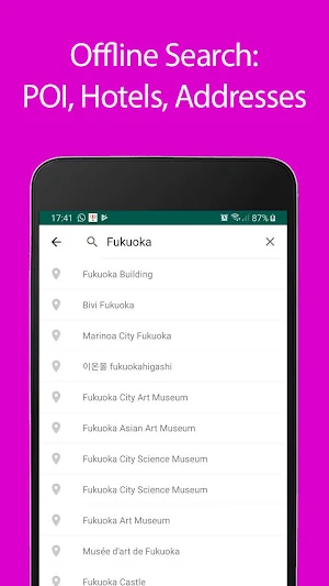 Fukuoka Offline Map and Travel Guide Screenshot 2