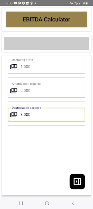 EBITDA Calculator Screenshot 0