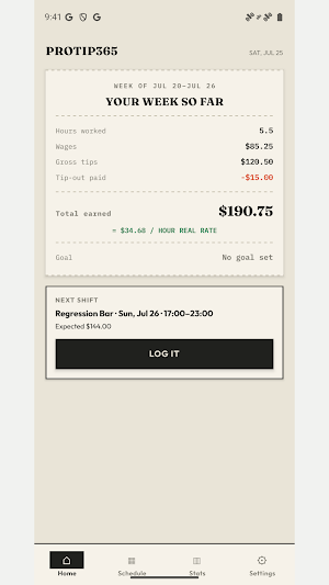 ProTip365 - Tip Tracker Screenshot 0