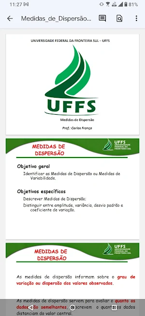 Estatística básica - Dispersão Screenshot 3