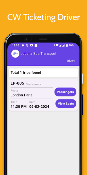 CW Ticketing Driver Screenshot 1