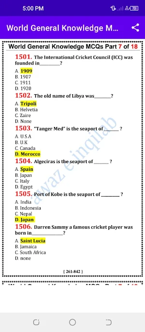 General Knowledge MCQs offline Screenshot 2
