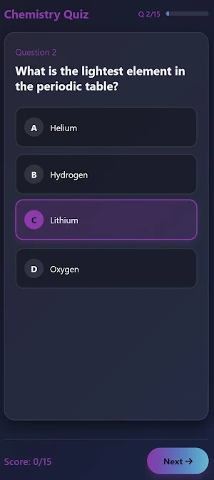 Chemistry Quiz 20bet Challenge Screenshot 2