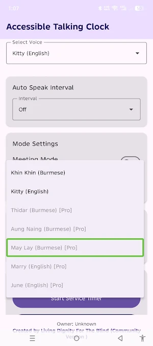 Accessible LDB Talking Clock Screenshot 1