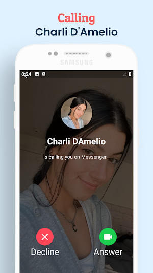Charli D'Amelio Calling You Screenshot 2