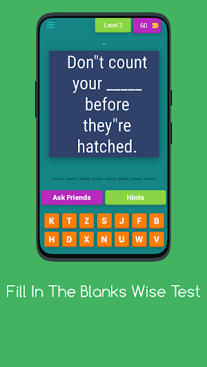 FILL IN THE BLANKS WISE TEST Screenshot 2