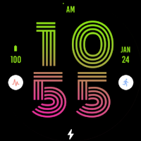 Beauty Green Pink Watch Face