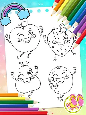 Fruits Coloring Book - Food Drawing Book For Kids screenshot 3
