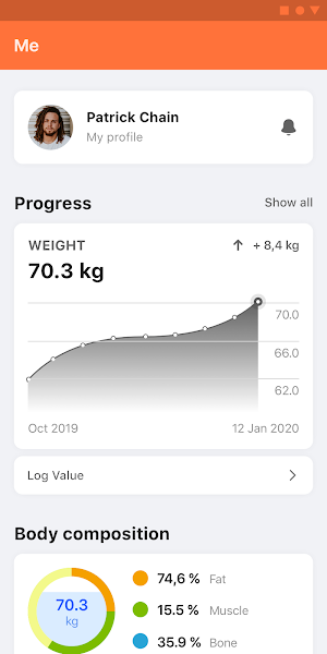 Profitleek virtuagym app Screenshot 2