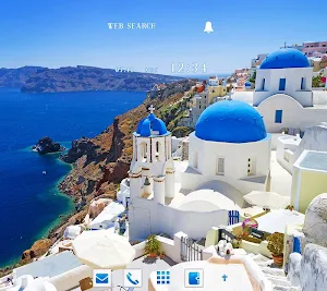 Santorini, Greece +HOME Theme Screenshot 0