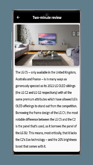 LG CS 65-inch OLED TV Guide Screenshot 2