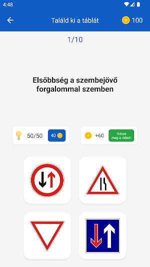 KRESZ Táblák: Teszt & Gyakorló Screenshot 1