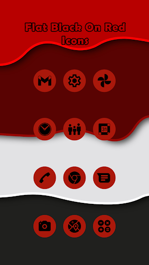 Black On Red Flat Icons Screenshot 0