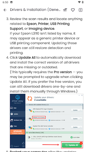 Epson L3110 App Hint Screenshot 1