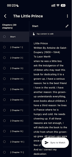 WristTale- eReader for watches Screenshot 1
