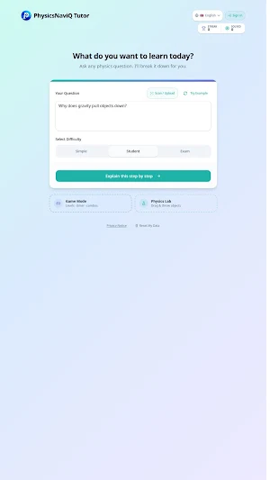 PhysicsNaviQ Tutor Screenshot 2