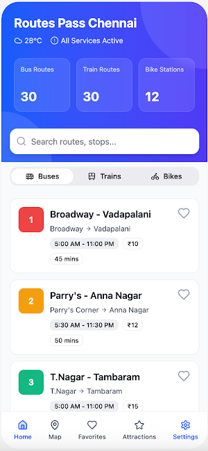 Routes Pass Chennai Screenshot 0