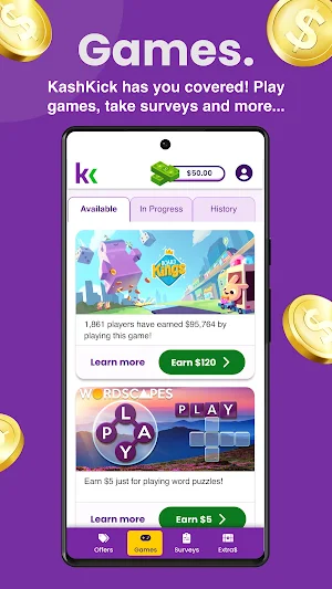 KashKick: Get paid to have fun Screenshot 1