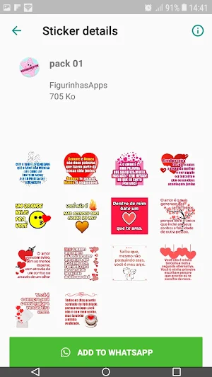 Figurinhas de Amor e Cantadas - WAStickerApps Screenshot 2
