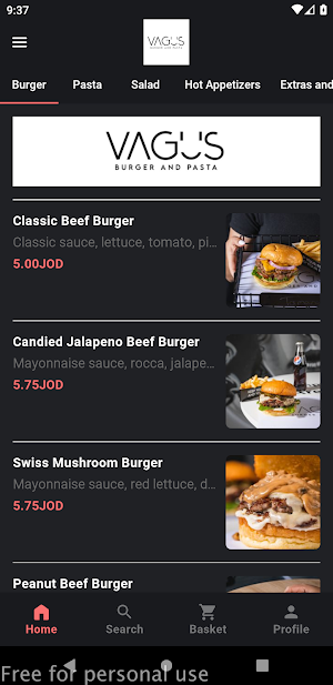 VAGUS Burger And Pasta Screenshot 0