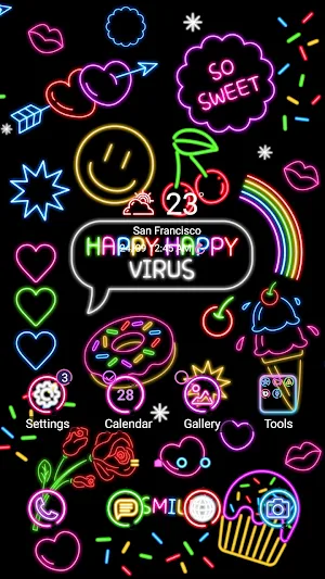 Neon Happy Virus - Wallpaper Screenshot 0