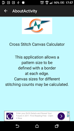 Cross Stitch Canvas Calculator Screenshot 2