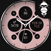 Pink pastel analog watch face