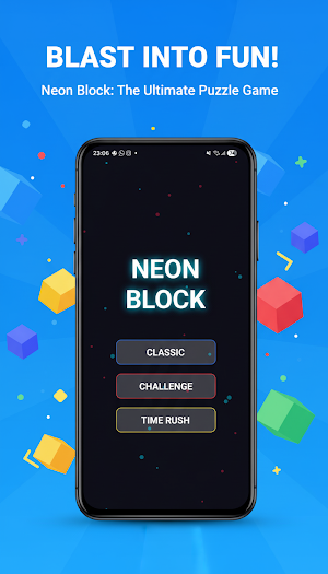 Neon Block: Blast Puzzle Screenshot 2