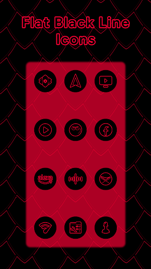 Red On Black Line Icons Screenshot 3