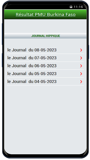 Résultat PMU Burkina Faso Screenshot 3