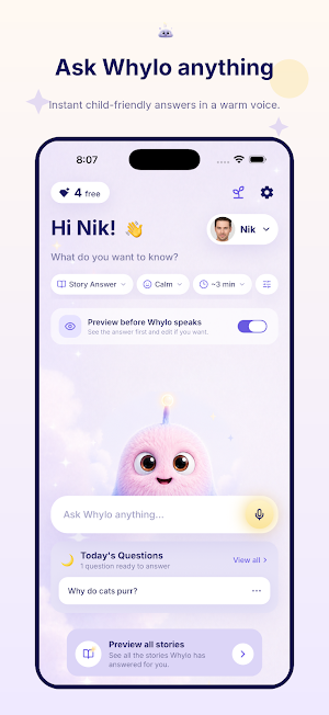 Whylo - Questions into stories Screenshot 0