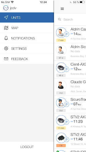 SicuroTrack v2 Monitoring Screenshot 1