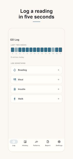 Gestational Diabetes Log Screenshot 0