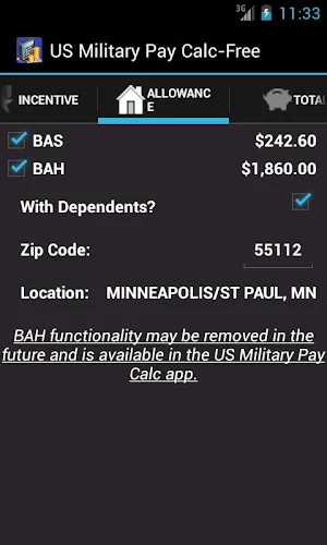 US Military Pay Calc Free Screenshot 2