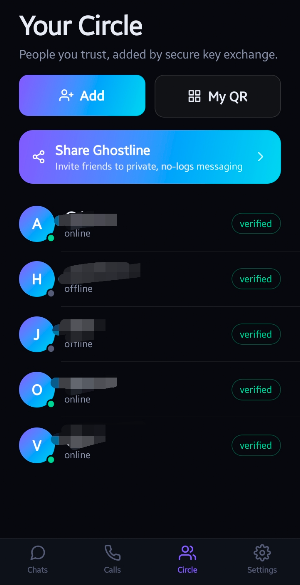 Ghostline: Chat & Calls Screenshot 1