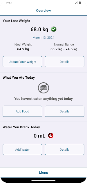 Weight Tracking Screenshot 1