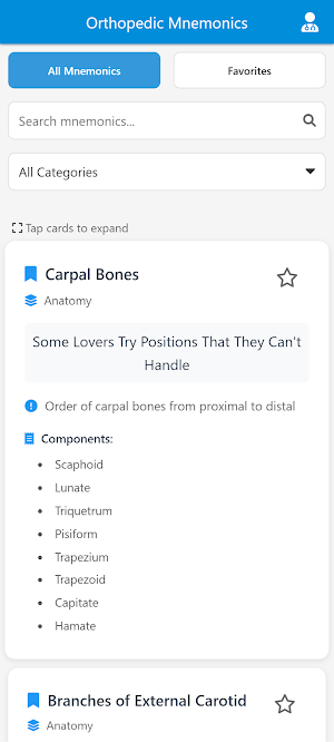Orthopedic Mnemonics App Screenshot 2