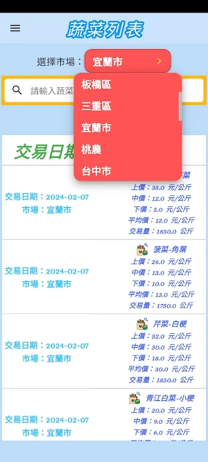 i農市-蔬菜交易行情 Screenshot 1