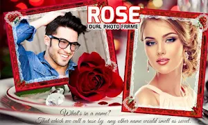 Red Rose Dual Photo Frames Screenshot 1