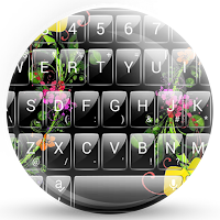 Keyboard Theme Glass Flowers