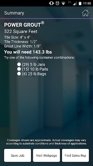 TEC™ Coverage Calculator Screenshot 3